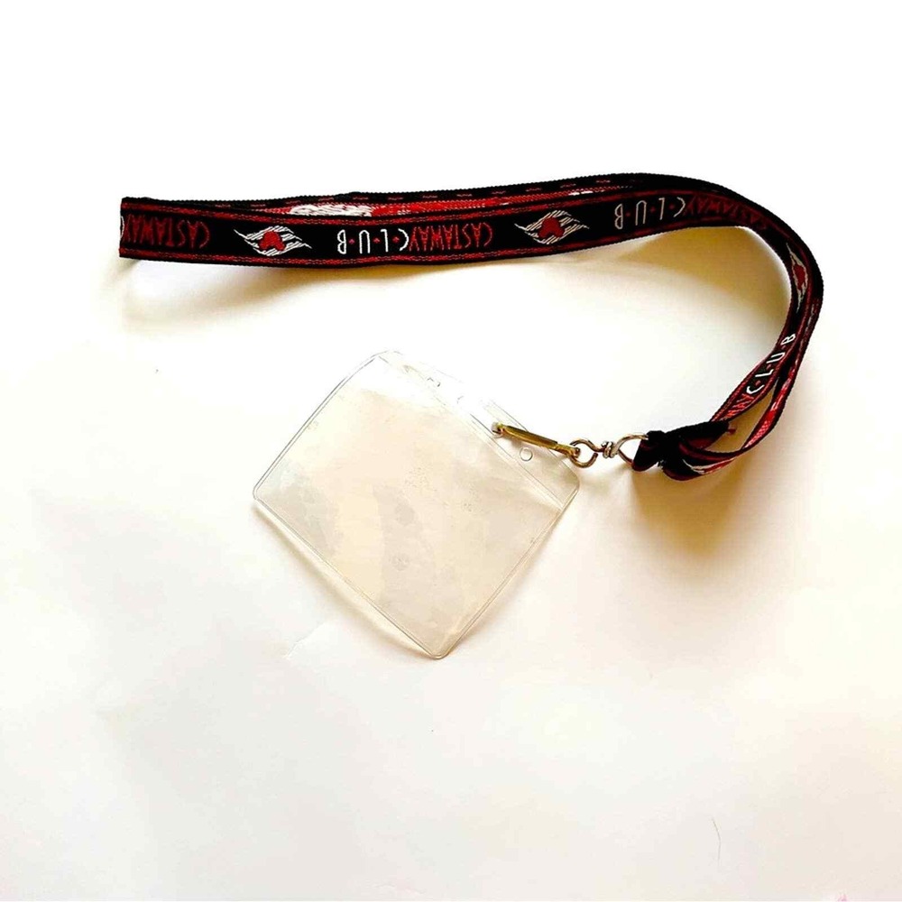 Disney Castaway Club Lanyard Black Red White Authentic Cruise Line Exclusive DCL
